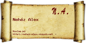 Nehéz Alex névjegykártya